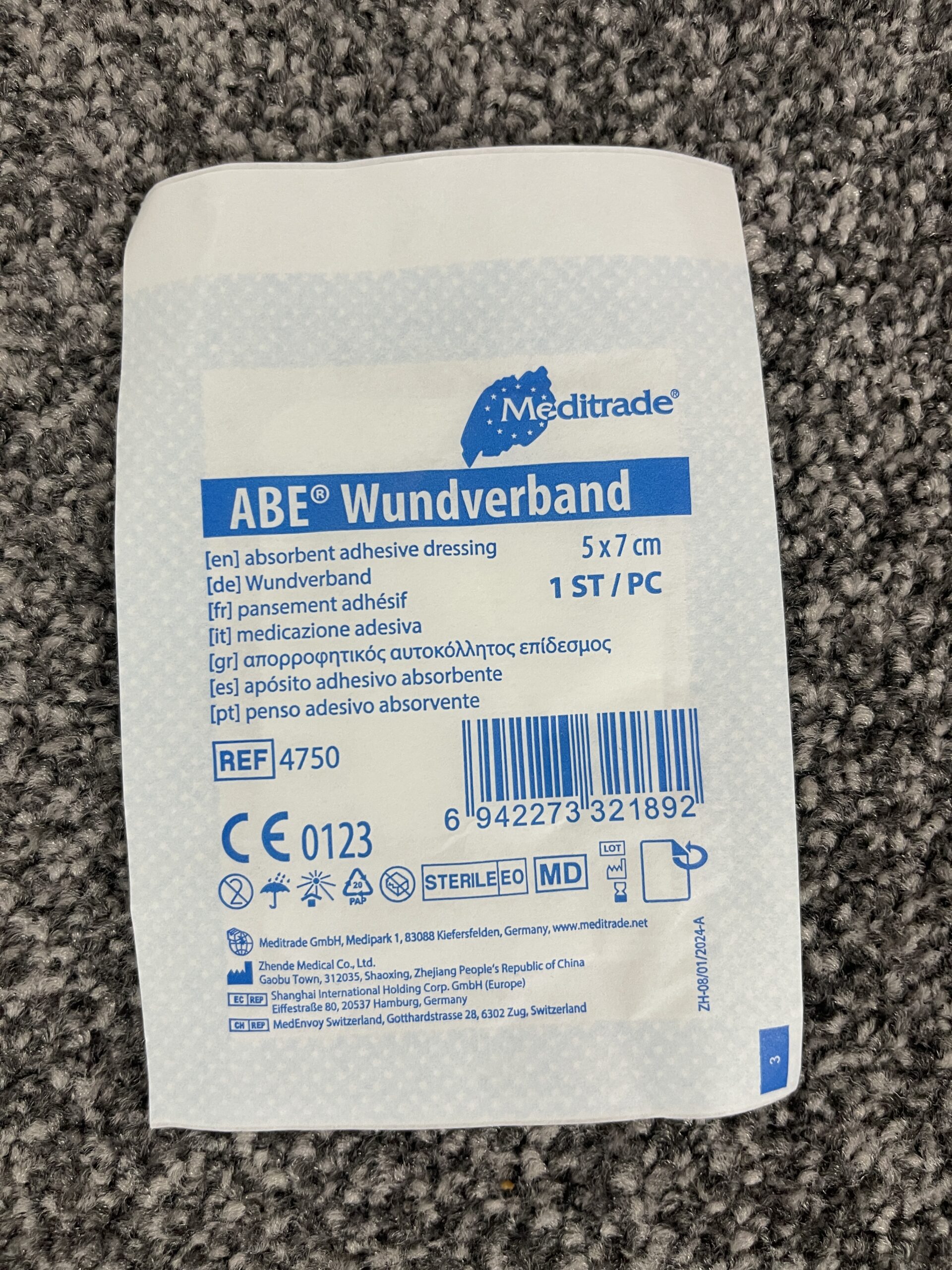 Absorbent Adhesive Dressing ABE 5cm x 7cm