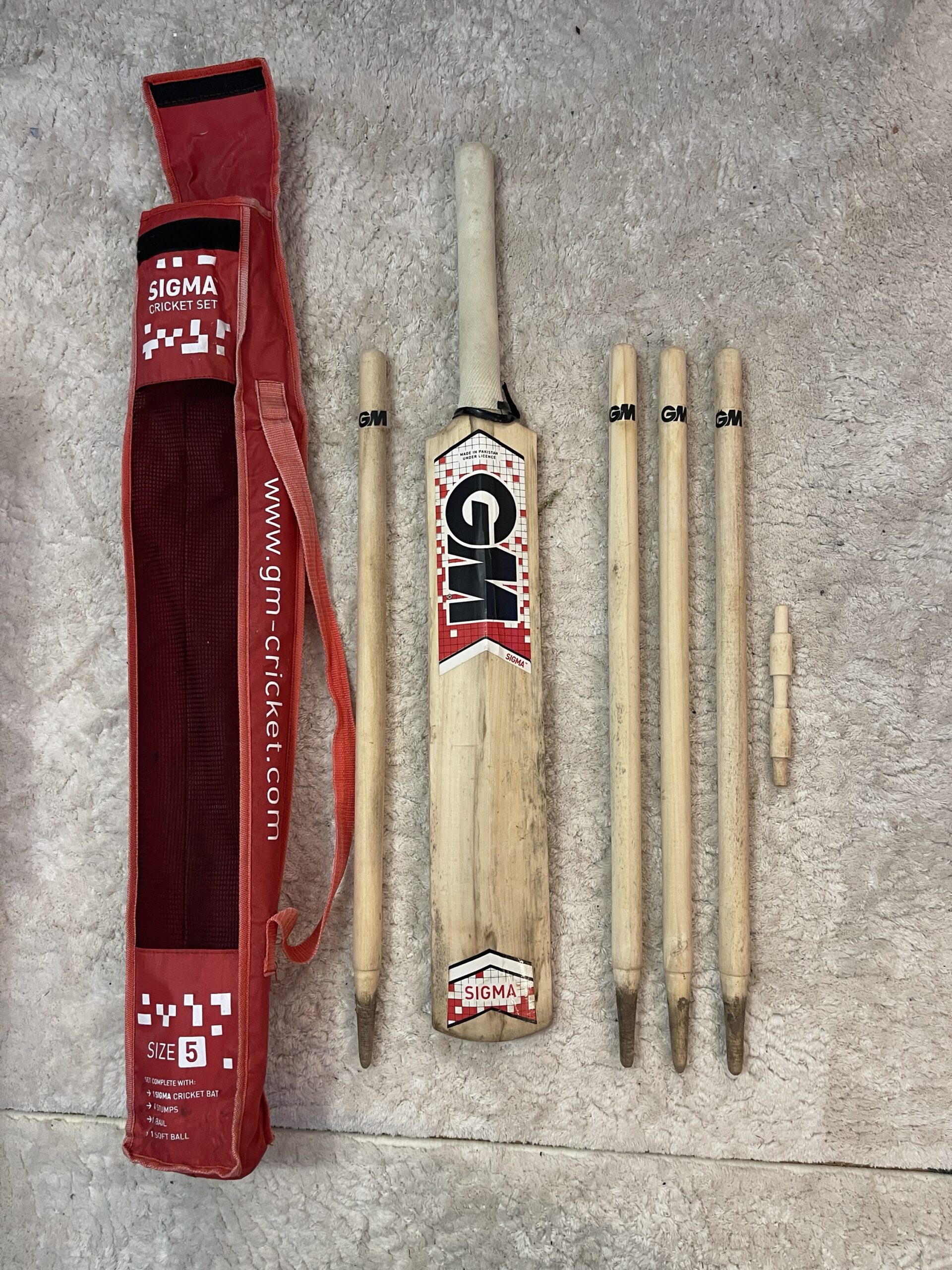 GM (Gunn & Moore) Cricket Bat & Wickets Set - Size 5